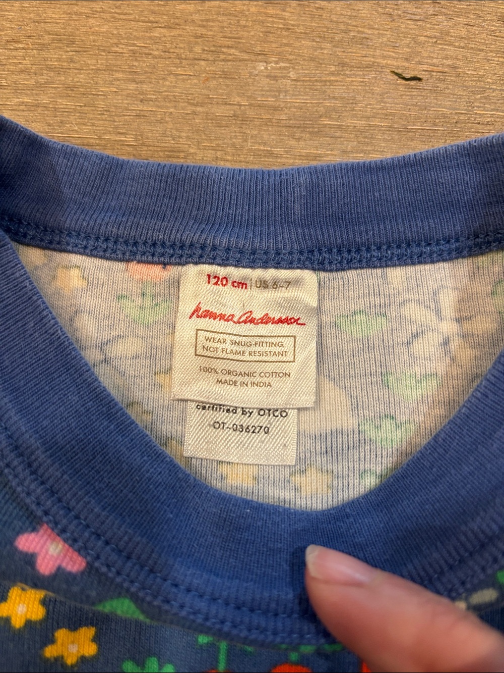 Hanna Andersson Navy Bunny & Floral Kids Pajama Set Spring Sz 6-7 - Picture 2 of 5